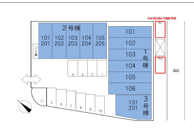 近江八幡市安土町下豊浦の店舗一部の区画図