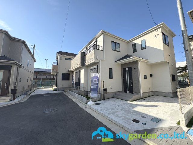 茅ヶ崎市中島　新築戸建　全8棟E号棟の前面道路含む現地写真|前面道路含む現地写真です