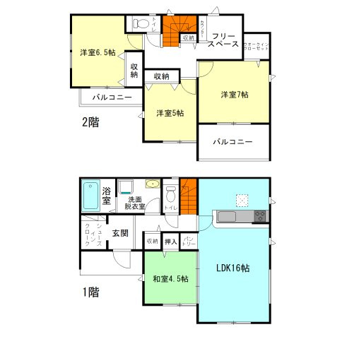 【間取り】 | グラファーレ高崎市下小鳥町2期ー① | 玄関には嬉しいシューズインクローク完備！
カウンター付きフリースペースは書斎や納戸など用途多彩！