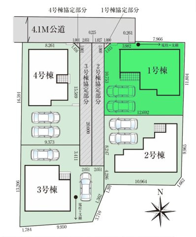 【区画図】 | グラファーレ高崎市下小鳥町2期ー① | 45坪の整形地！カースペースは並列2台駐車可能！