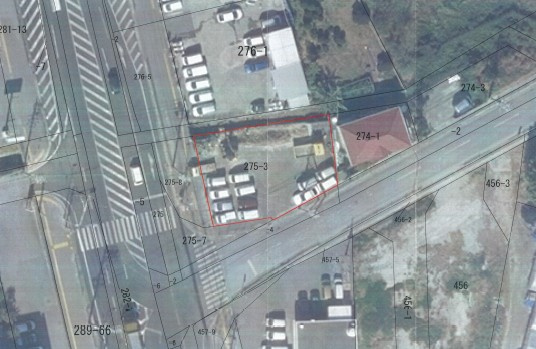 豊見城市渡橋名　商業施設向き土地の土地図