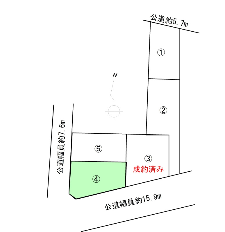 瑞浪市一色町２丁目　分譲地の区画図