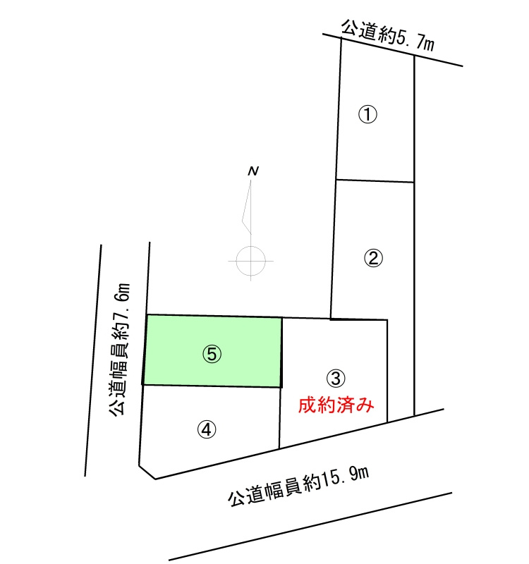 瑞浪市一色町２丁目　分譲地の区画図