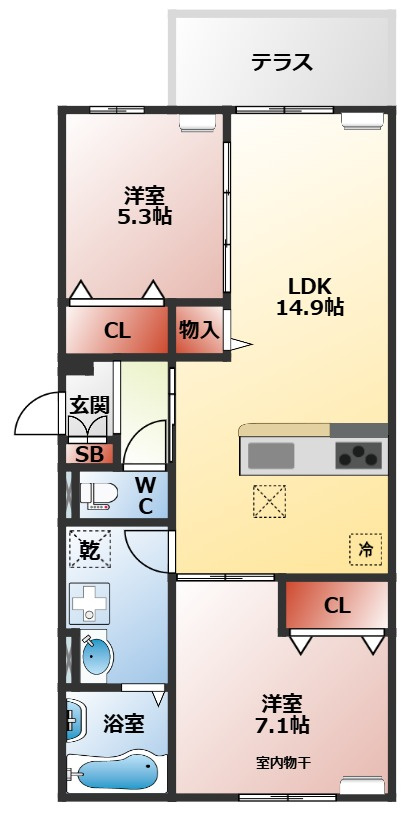 Ｄ－ｒｅｓｉｄｅｎｃｅ香里新町の間取り