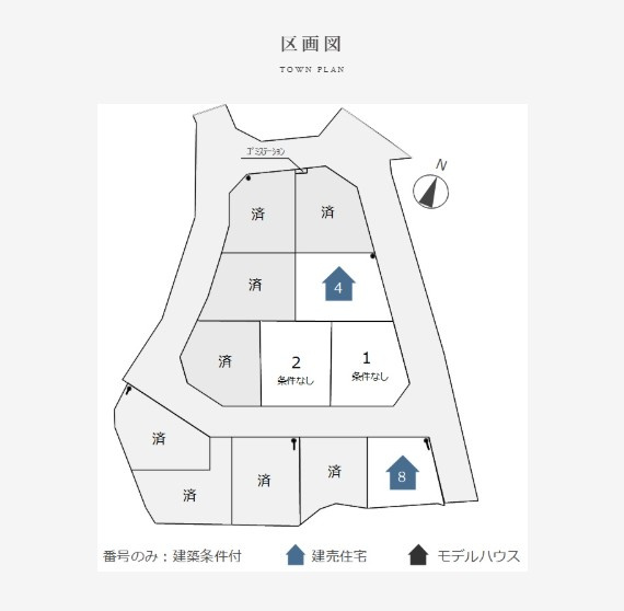 宇都宮市中戸祭2期　８号棟の区画図