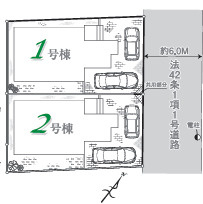 狭山水野４３期　全２棟２号棟　狭山新築住宅は西武ハウジングの区画図