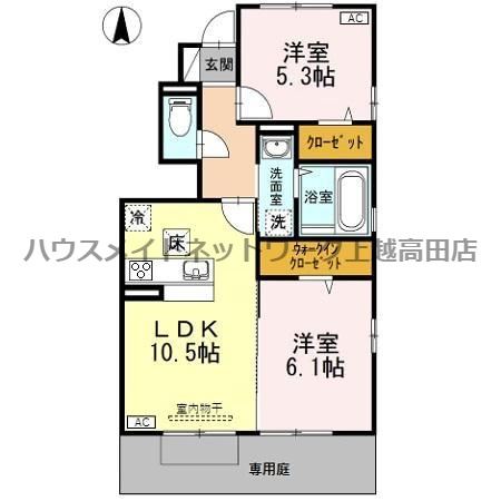 ファーマメントの間取り|間取図（ファーマメント 101）2LDK