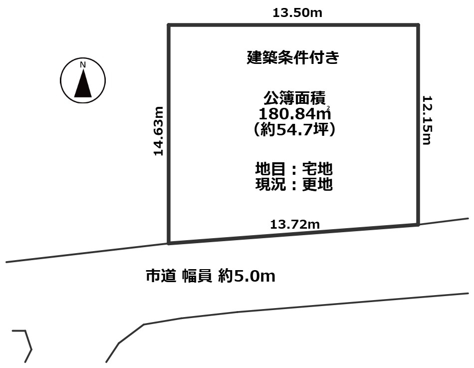 敦賀市木崎54坪売地（東区画）の土地図