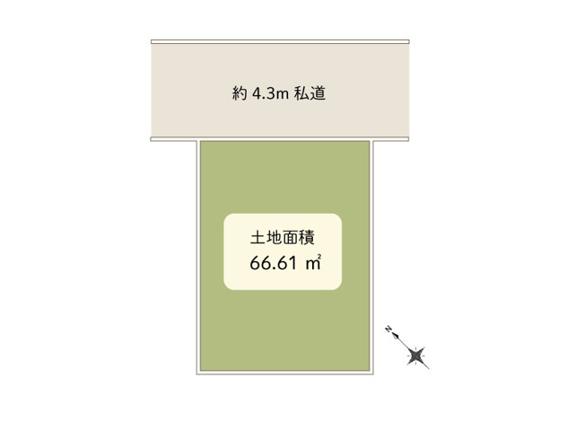 【土地図】 | ふじみ野市北野2丁目　建築条件無売地　(ふじみ野店) | 間取りの自由度が高い整形地。
ご家族のライフスタイルに合わせた理想のマイホームをお建て下さい！
※図面と現況が異なる場合は現況優先といたします。