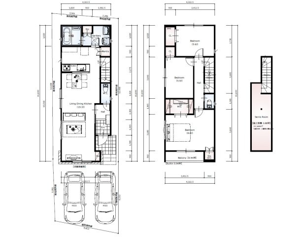 【土地図＋建物プラン例】の画像