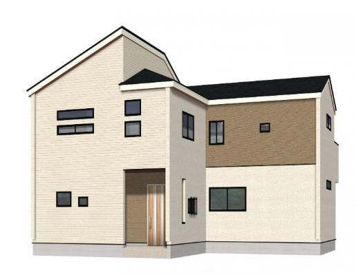 仲介手数料無料　狭山市北入曽４期　新築戸建　全２棟　２号棟の外観パース