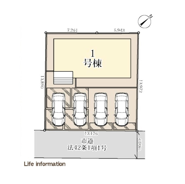 熊谷市新堀新田　新築一戸建の区画図