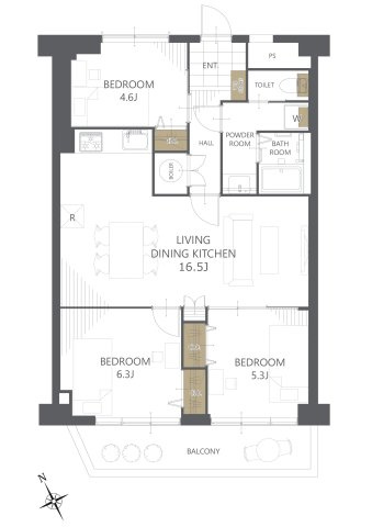 【間取り】平針西住宅２号棟 