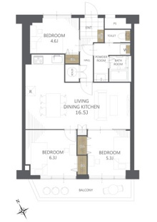 【間取り】平針西住宅２号棟 