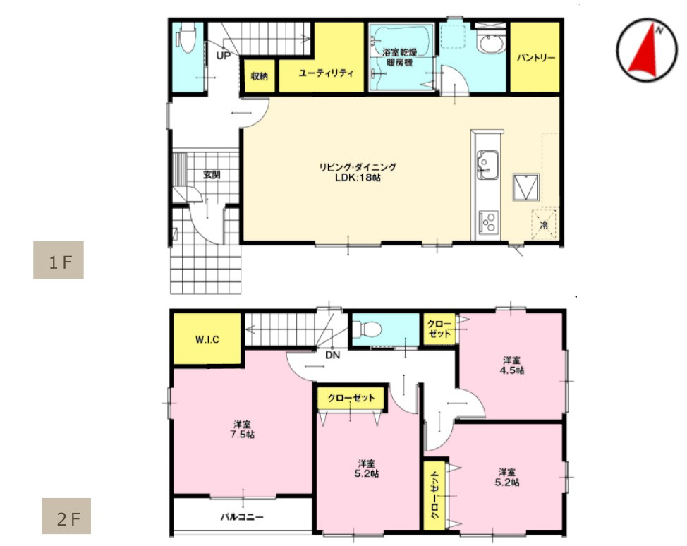 【新築戸建】佐波郡玉村町11期の間取り|■間取り図｜敷地面積：198.30（約59.98坪）　建物面積：107.64（約32.56坪）