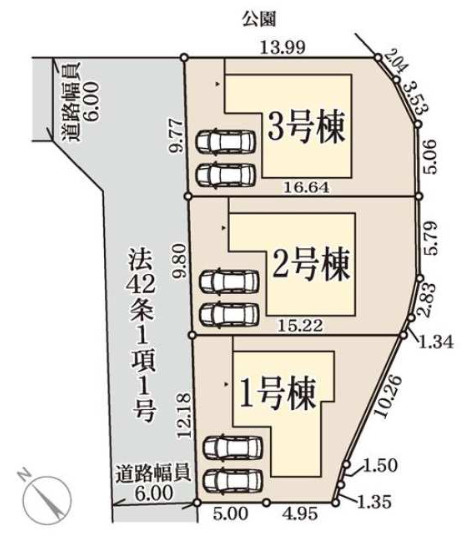 【区画図】 | 姫路市四郷町東阿保4期（全3棟）3号棟 | 3号棟です。