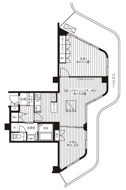 台東区浅草１丁目の賃貸マンションの間取り