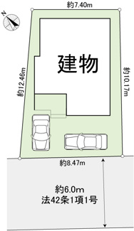 【区画図】 | 新座市本多一丁目新築戸建て | 駐車場2台確保可能なプランニングになります。