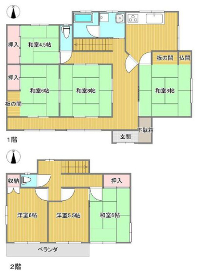 【間取り】 | 伊勢崎市波志江町　中古住宅