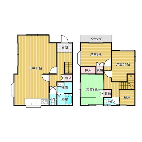 つくば市洞下中古戸建の間取り
