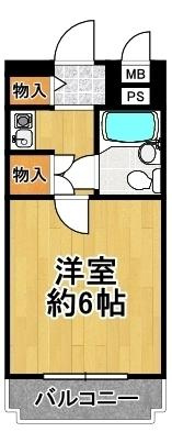 リッチハイツパークサイドの間取り|使いやすい間取りの１K！