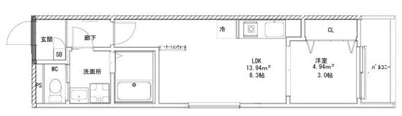 Ｃａｌｍ塩釜口の間取り