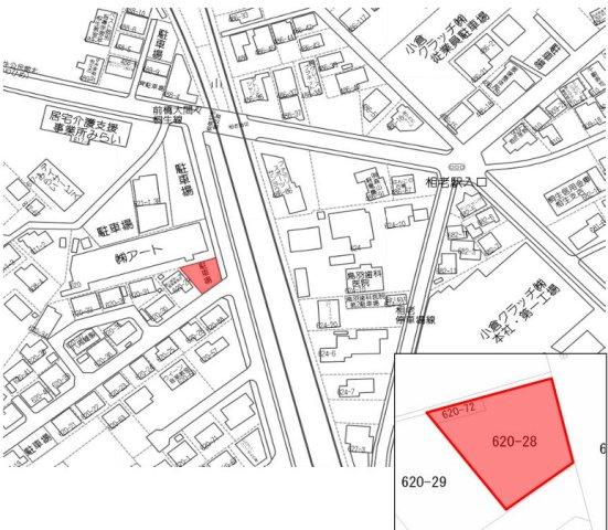 相老駅近くの土地の地図