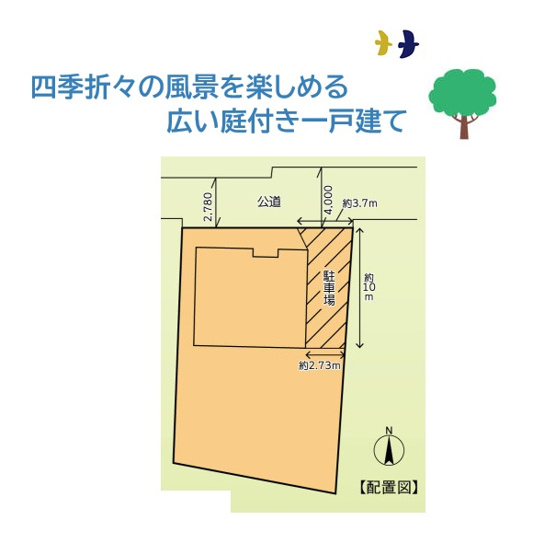 【区画図】 | 三田小・睦合中学区！お買物施設は徒歩圏内！お車は２台駐車可能です♪
まずは現地見学にいらしてみませんか。