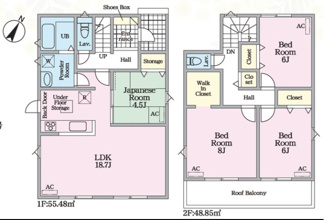 【間取り】 | 海津市南濃町田鶴新築建売全2棟！美濃松山駅まで徒歩1分！敷地広々75坪以上！長期優良住宅！ | 海津市南濃町田鶴新築建売全2棟！美濃松山駅まで徒歩1分！敷地広々75坪以上！長期優良住宅！
