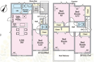 【間取り】 | 海津市南濃町田鶴新築建売全2棟！美濃松山駅まで徒歩1分！敷地広々75坪以上！長期優良住宅！ | 海津市南濃町田鶴新築建売全2棟！美濃松山駅まで徒歩1分！敷地広々75坪以上！長期優良住宅！
