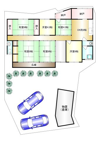 桜井市大字初瀬　の間取り|6DK＋納戸で、大勢のお客様になってもゆっくり過ごして頂けます！