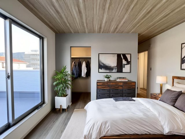 桜井市慈恩寺全2区画2号地の寝室|バルコニーと面しているのでスムーズに布団を干せます。