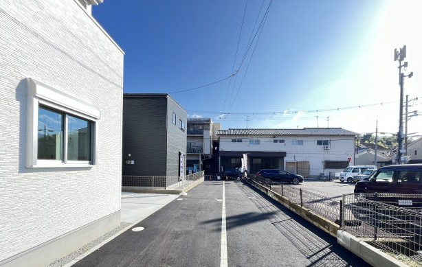 桜井市安倍木材団地1丁目全3区画の前面道路含む現地写真|前面道路含む現地写真です