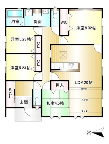 北葛城郡広陵町大字笠4区画の間取り|4LDK　土地面積：243.52㎡　建物面積：105.99㎡　駐車3台可能