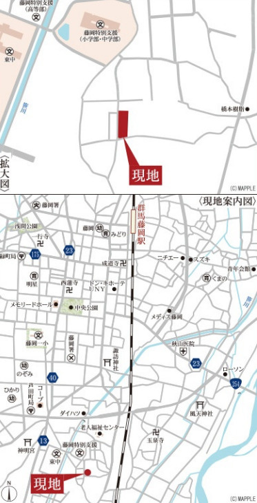 藤岡市本郷第6　３号棟(全３棟)　リーブルガーデン　新築建売分譲の地図