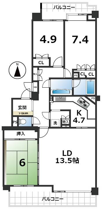 パークハイム宝ヶ池銀杏館の間取り