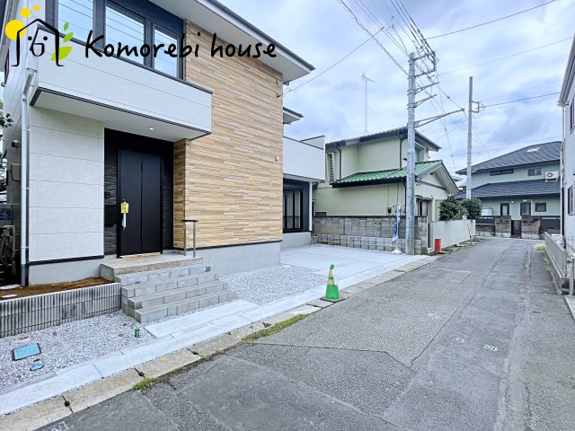 桶川市北　9期　新築一戸建て　グレース　01の前面道路含む現地写真|閑静な住宅街とうかがえる前面道路♪
お子様が飛び出しても大通りじゃないので安心です！