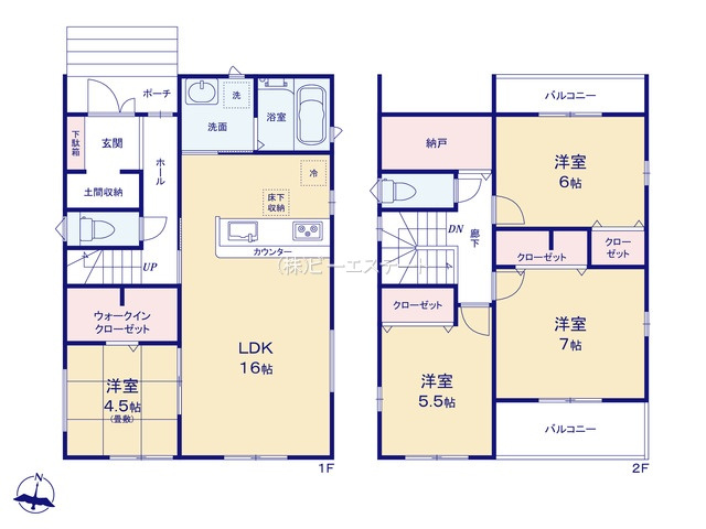 【間取り】 | 東海市第１中央町　２号棟