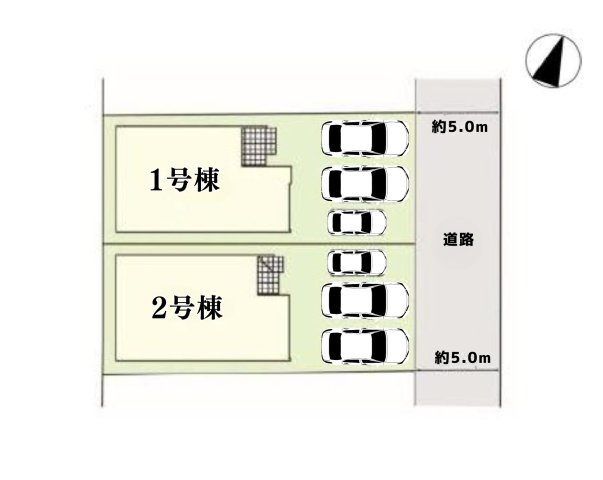 合志市幾久富第2-2棟（1号棟）　の区画図|配置図（1号棟）