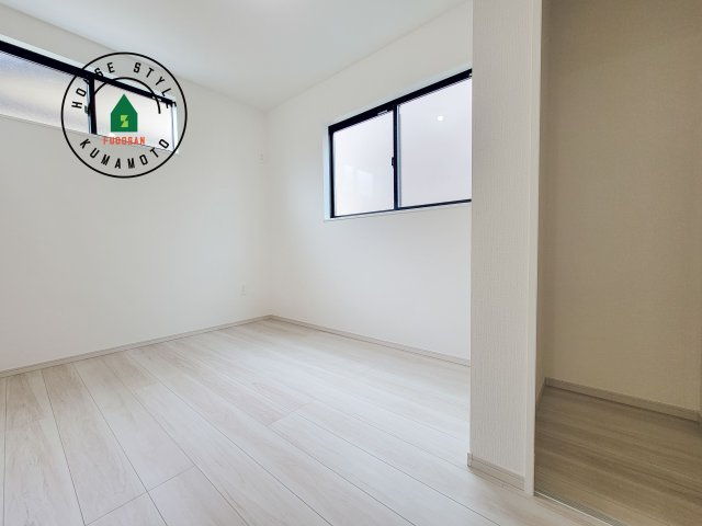 合志市幾久富第2-2棟（1号棟）　の和室|将来的に、琉球畳を引きまして和室風にすることも可能です。