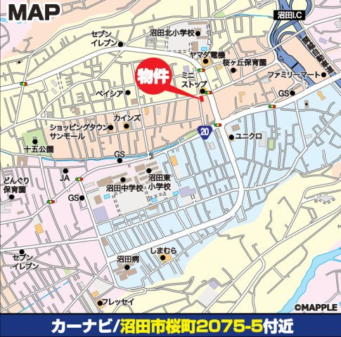 【新築】沼田市桜町　２号棟(全８区画)　いろどりアイタウン　新築建売分譲の地図