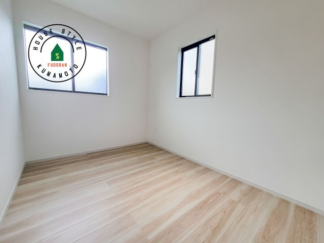 合志市幾久富第2-2棟（2号棟）　の和室|将来的に、琉球畳を引きまして和室風にすることも可能です。