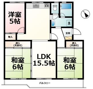 【間取り】 | 膳所ハイツ12号棟