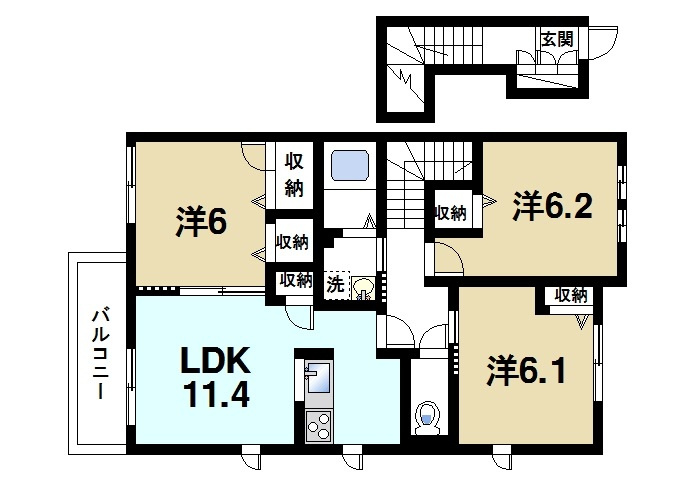 シャーメゾン　エストの間取り|3LDK