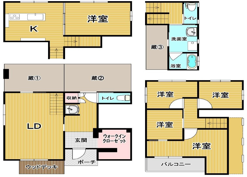 高崎市下中居町中古戸建の間取り