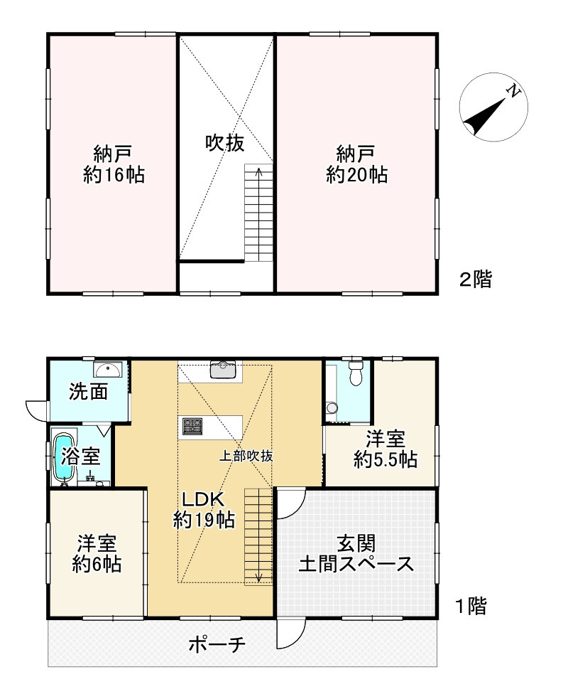 野洲市上屋　中古戸建の間取り