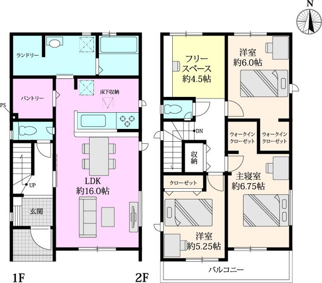 【間取り】 | 香美市土佐山田町百石町１丁目/２号棟 | ２号棟