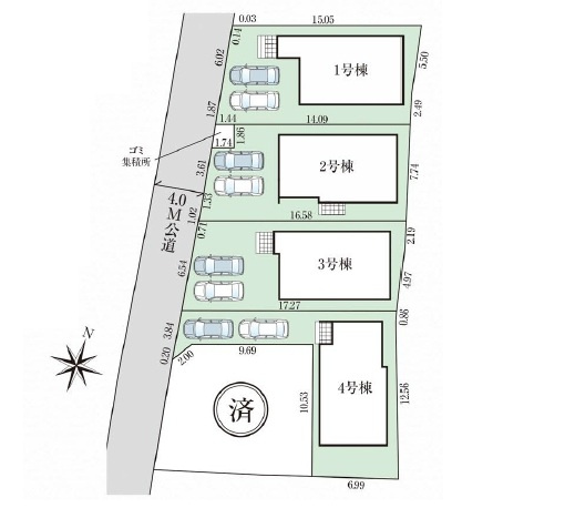 【区画図】 | 川越市今成13期　全5棟　1号棟 | 1号棟