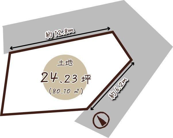 乙訓郡大山崎町字大山崎小字西高田の売地の区画図