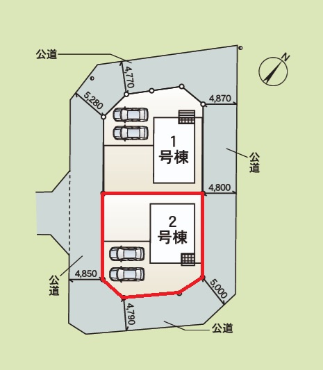 Cradlegarden　 北茨城市中郷町粟野　第1　2の区画図|敷地面積約61坪。気になる他の物件と合わせての現地ご案内も可能です。お気軽にお問い合わせください。


